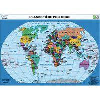 Planisphere relief - planisphere politique - carte murale - Image principale