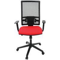 Fauteuil Office dossier résille assise tissu coloris rouge - Image 4