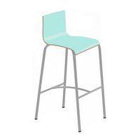 Tabouret 4 pieds hauteur 75 cm stratifié bleu/alu 9006 - Image principale