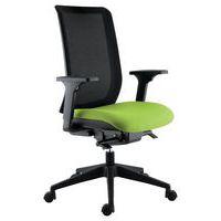 Fauteuil Max accoudoirs 3D dossier résille noire assise pistache - Image principale