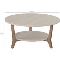 Table basse Zélos Ø 80 cm 2 plateaux hêtre/chêne clair - Image 4