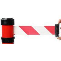 Poteau de balisage Rouge à fixer au sol Sangle de 2 m Rouge/blanc - Image 3