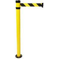 Poteau de balisage Jaune à fixer au sol Sangle de 2 m Noir/jaune - Image principale