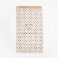Sachet de 50 pochettes kraft, 21x37+7cm, Pois fond blanc - Image principale