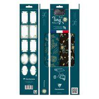 Pack rouleaux + bolduc + étiquettes,5x0,35m,kraft,noir/bleu - Image 2