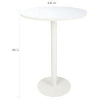 Table de réunion haute Easy Office pied métal Ø 80 cm Blanc - Manutan Expert - Image 4