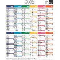 Lot de 10 Calendrier annuel vertical fr arc en ciel par 10 - 43x55cm - Image principale
