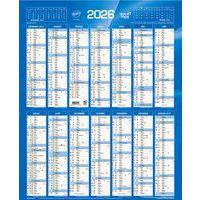 Lot de 10 Calendrier annuel vertical fr bleu par 10 - 43x55cm - Image principale