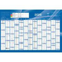 Lot de 10 Calendrier annuel horizontal fr bleu par 10 - 65x43cm - Image principale