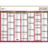 Calendrier mural banque - Or - 14 mois - 2026 - Quo Vadis - Image principale
