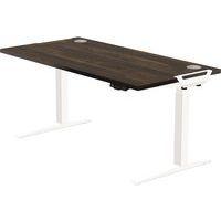 Bureau réglable Levado -Piètement blanc Plateau 140cm Noyer - Image principale