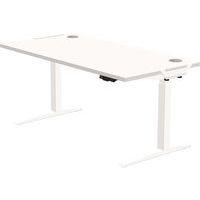 Bureau réglable Levado -Piètement blanc Plateau 180cm Gris - Image principale