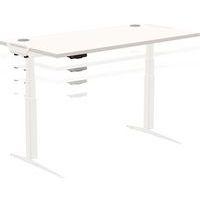 Bureau réglable Levado -Piètement blanc Plateau 140cm Gris - Image 4