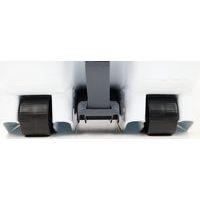 Poubelle mobile à pédale 60 L blanc couvercle bleu - Image 2