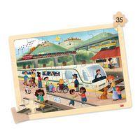 Lot de 4 puzzles 'Les transports' de 35 pièces en bois. - Image 2