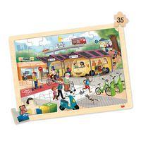 Lot de 4 puzzles 'Les transports' de 35 pièces en bois. - Image 5