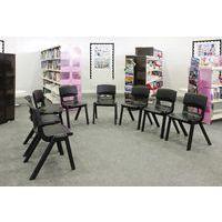 Chaise 4 pieds Postura 100% recyclée noire - Postura+ - Image 4