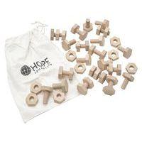 Écrou et boulon en bois- Développement motricité fine- Hope Education -Lot de 20 - Image 2