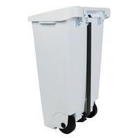 Poubelle mobile à pédale 120 L Blanc - Manutan - Image 2