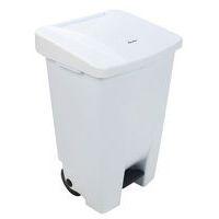 Poubelle mobile à pédale 80 L Blanc  - Manutan - Image principale