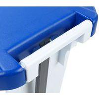 Poubelle mobile à pédale 80 L Blanc / Bleu - Manutan - Image 4