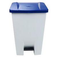 Poubelle mobile à pédale 80 L Blanc / Bleu - Manutan - Image 2