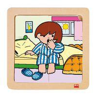 Lot 4 puzzles de 6 pièces en bois sur plateau plastique - Image 5