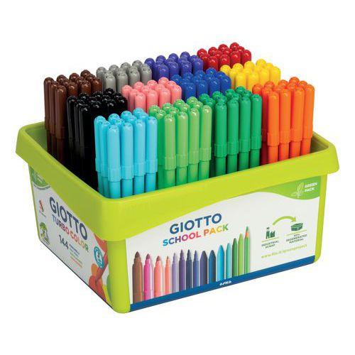 Illustration de : Schoolpack 144 feutres turbocolor pointe 2,8 mm - Giotto