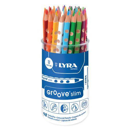 Illustration de : Pot 48 crayons couleurs groove slim triangulaire - Lyra