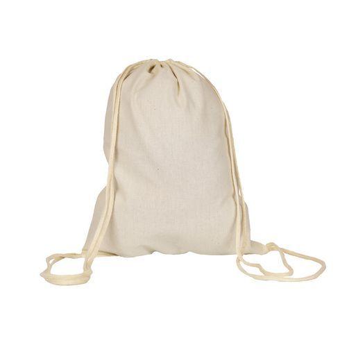 Illustration de : Sac à dos ficelle écru 100% coton 26 x 33 cm - Loolipo