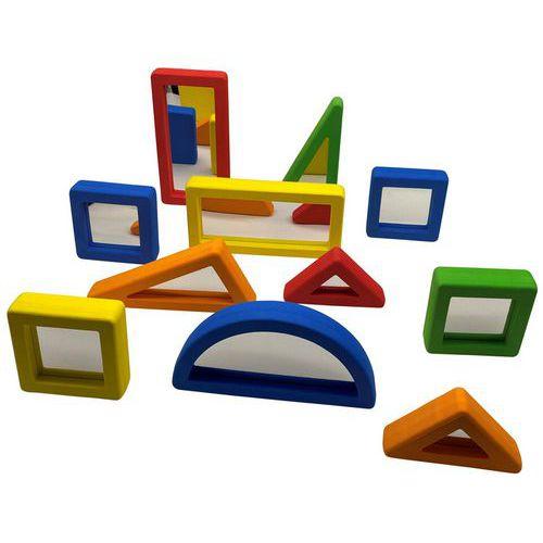 Illustration de : Lot de 10 miroirs assortis de formes variées avec sac de rangement