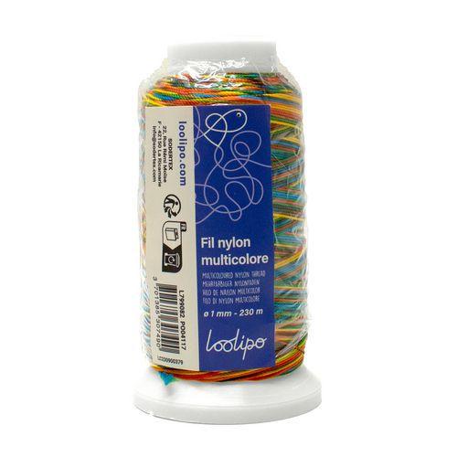 Illustration de : Bobine 230 m fil nylon multicolore