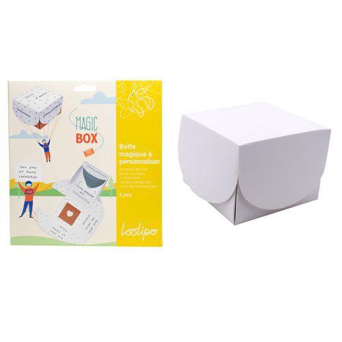 Illustration de : Boîte cadeau à personnaliser - 300 gm² - 8 x 8 x 6 cm - blanc