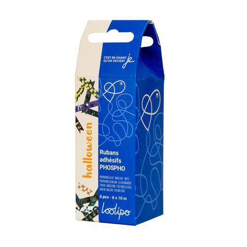 Illustration de : Rubans adhésifs Halloween 6x10 m phosphorescent - Loolipo