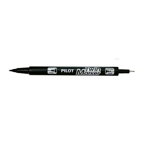 Illustration de : Marqueur permanent double pointe Twinmarker - Pilot