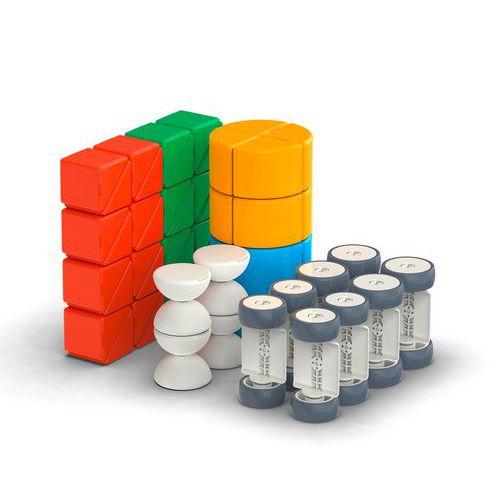 Illustration de : Lot 80 pièces magnétiques Magicube - Geomag