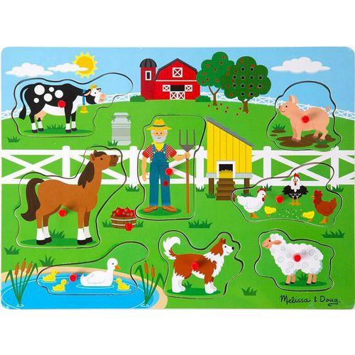 Illustration de : Puzzle sonore - Animaux de la ferme - Melissa & Doug