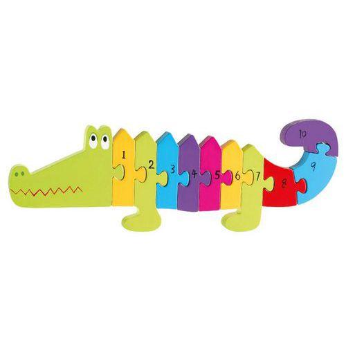 Illustration de : Puzzle nombres crocodile - Orange tree