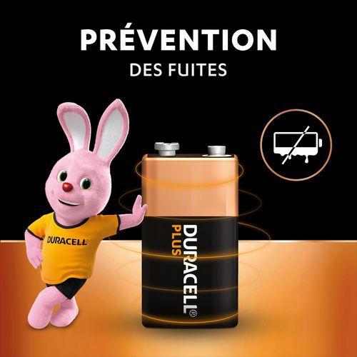 Illustration de : Pile Alcaline 9 V Plus 100 % - 2 unités - Duracell