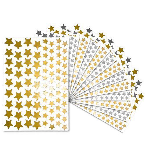 Illustration de : Lot 3360 gommettes étoiles métallisées - Pichon