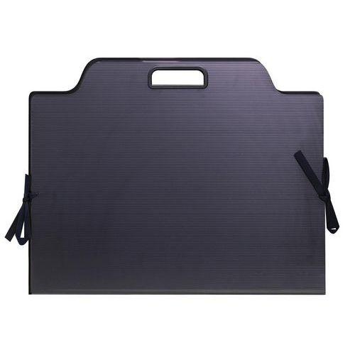 Illustration de : Pochette à dessin 50 cm x 35 cm en plastique ondulé noir - Pichon