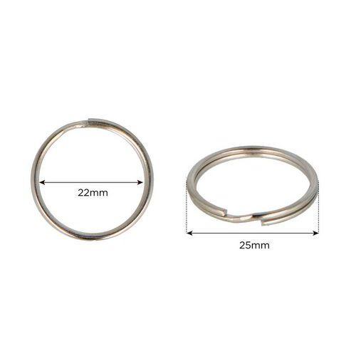 Illustration de : Anneau double argenté diamètre 25 mm - Innspiro