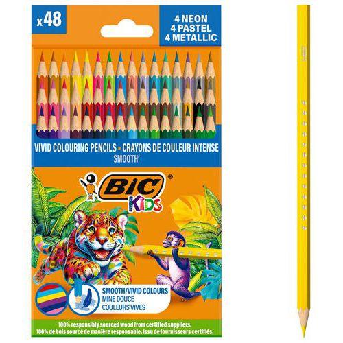 Illustration de : Pot 48 crayons de couleurs Smooth - Bic