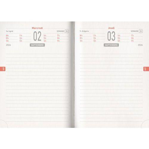 Illustration de : Agenda journalier l'écolier gris piqûre 12,5 x 17,5 cm 26-27 - Bouchut