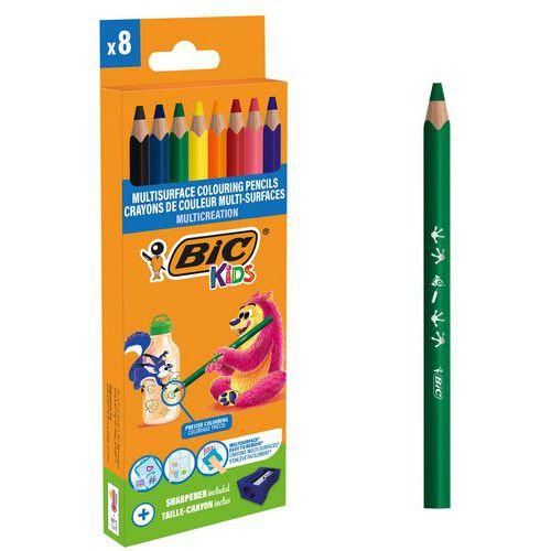 Illustration de : 8 crayons marqueurs effaçables à sec triangulaires Ø 5,8 mm - Velleda