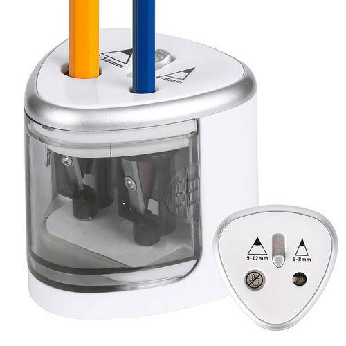 Illustration de : Taille crayon électrique 2 trous avec réserve