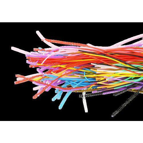 Illustration de : Sachet de 200 brins 80cm fils scoubidou 10 couleurs assortis