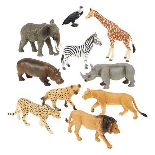 Illustration de : Animaux de la savane - 10 figurines - Hope Education
