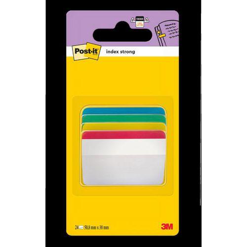 Illustration de : Marque-pages rigides larges, couleurs assorties, 4x6 onglets - Post-it