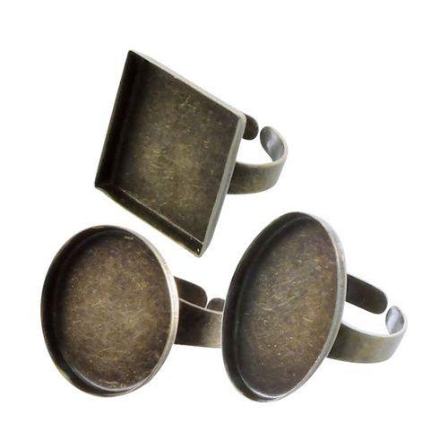 Illustration de : Lot de 15 bagues creuses en bronze à décorer